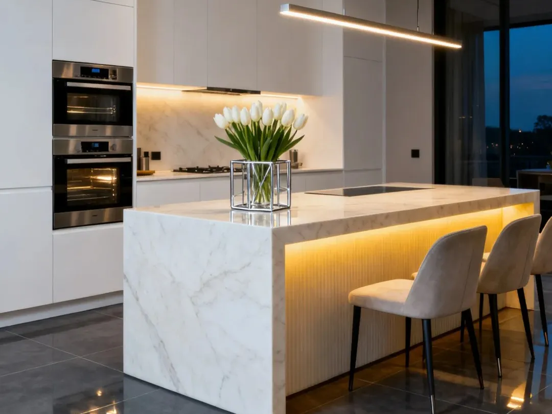 Carrara marble dining table